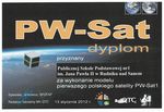 Dyplom za wykonanie pierwszego polskiego modelu satelity PW-Sat1